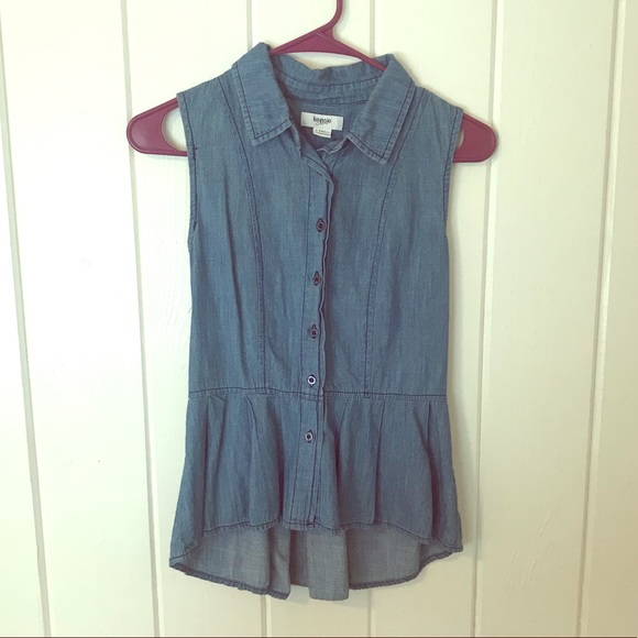 EUC Kensie Peplum Tank Top XS Button Down Collared - Picture 2 of 6